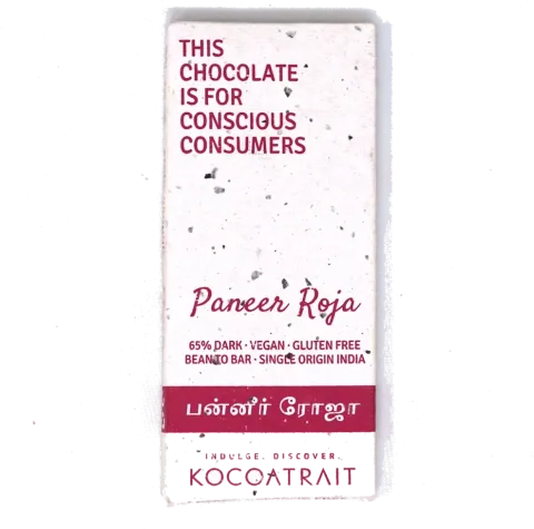 Kocoatrait 65% Paneer Roja (Red Rose) Bean to Bar Dark Chocolate