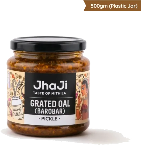 JhaJi Store Oal Ginger Green Chili Mix Pickle (Oal Barobar)