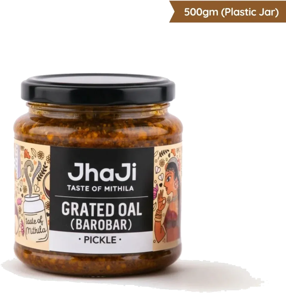 JhaJi Store Oal Ginger Green Chili Mix Pickle (Oal Barobar)
