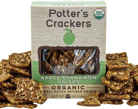 Potter's Crackers Apple Crisps Toasted Artisan Crackers