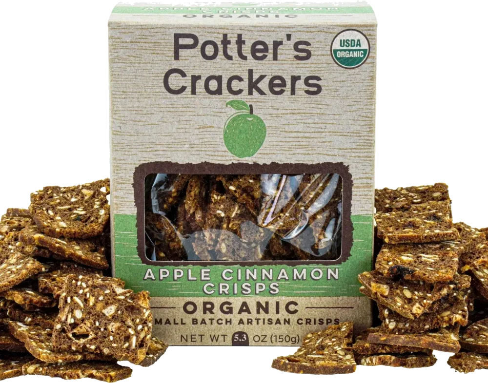 Potter's Crackers Apple Crisps Toasted Artisan Crackers