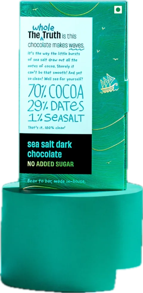 The Whole Truth Sea Salt Dark Cocoa Bar Sweetened with Dates