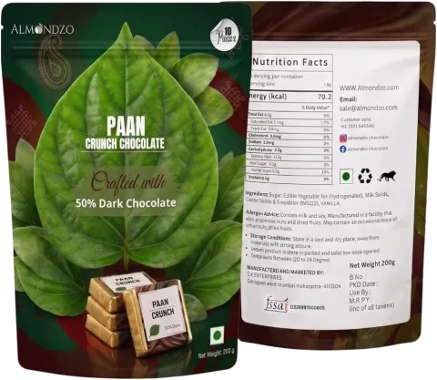 Almondzo Paan Crunch 50% Dark Chocolate