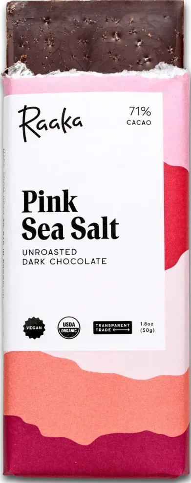 Raaka Chocolate Pink Sea Salt 71% Virgin Chocolate