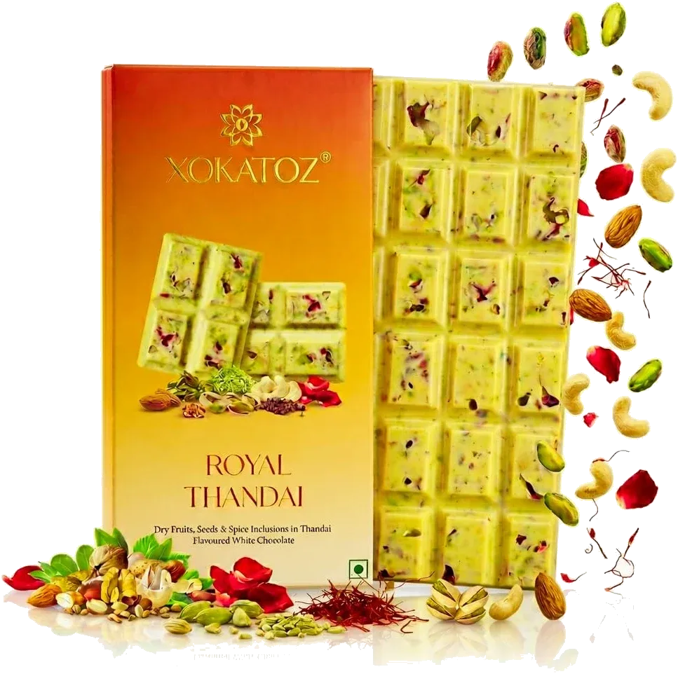 XOKATOZ Royal Thandai Flavoured White Chocolate Bar