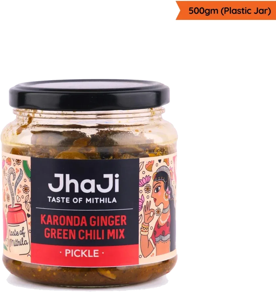 JhaJi Store Karonda Ginger Green Chili Mix Pickle