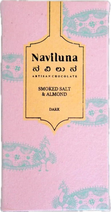 Naviluna Smoked Salt & Almond Bean-to-Bar Dark Chocolate Bar