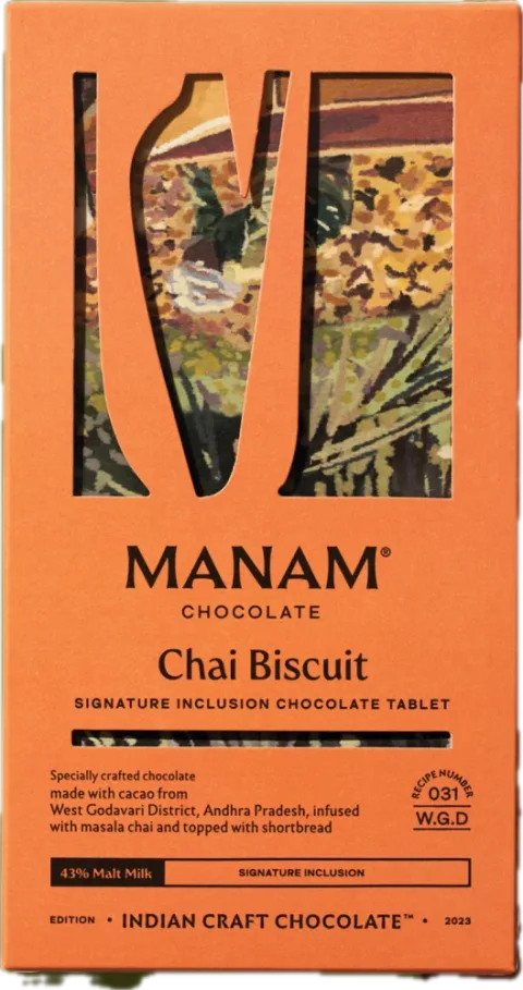 Manam Chocolate Chai Biscuit Inclusion Tablet - 43% Malt Milk