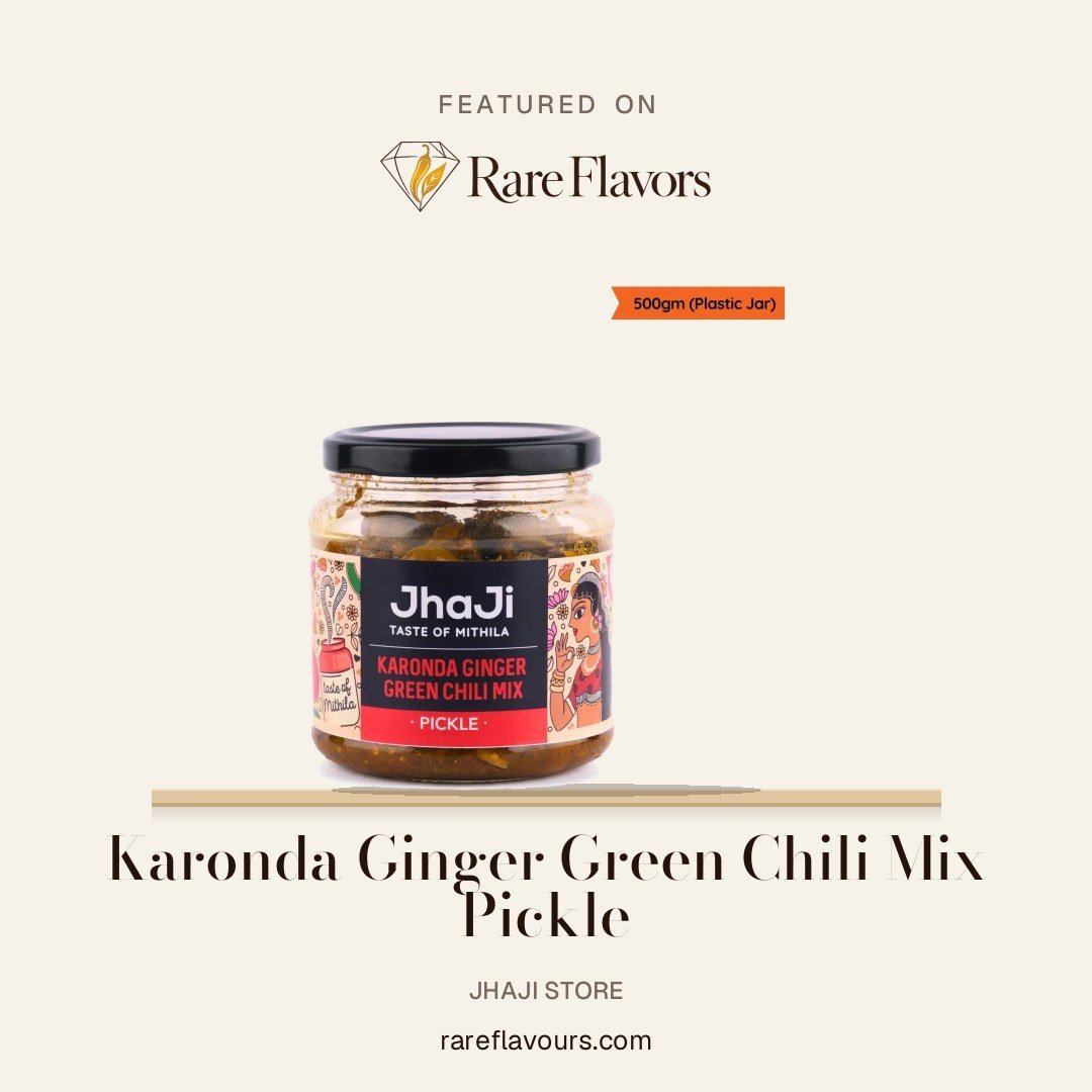 Karonda Ginger Green Chili Mix Pickle: featured on Rare Flavours