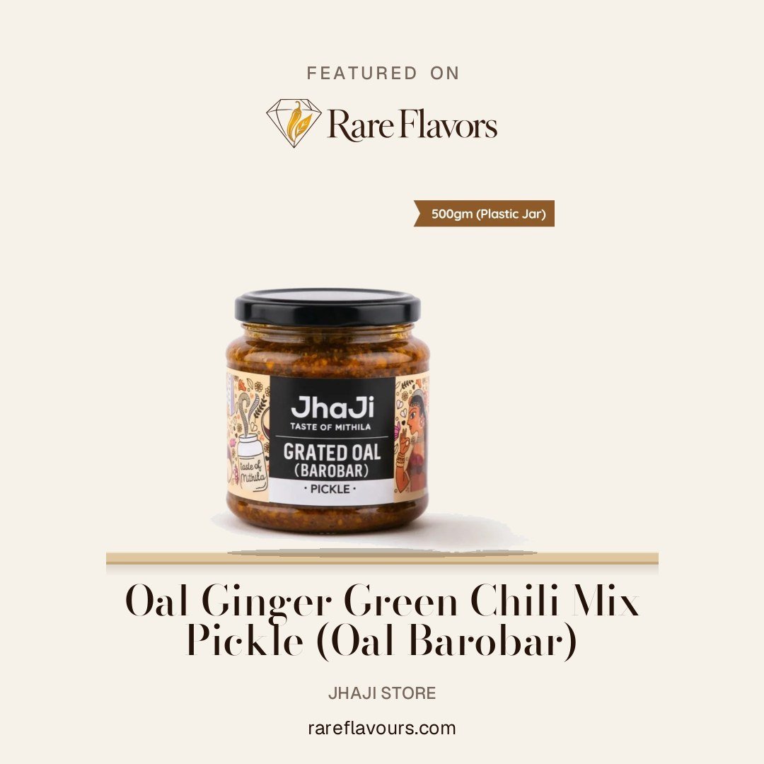 Oal Ginger Green Chili Mix Pickle (Oal Barobar): featured on Rare Flavours