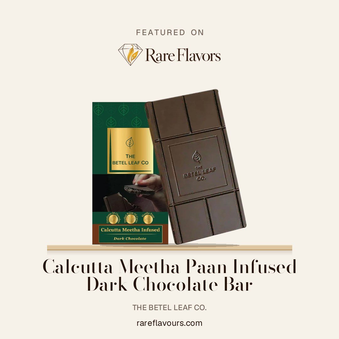 Calcutta Meetha Paan Infused Dark Chocolate Bar: featured on Rare Flavours