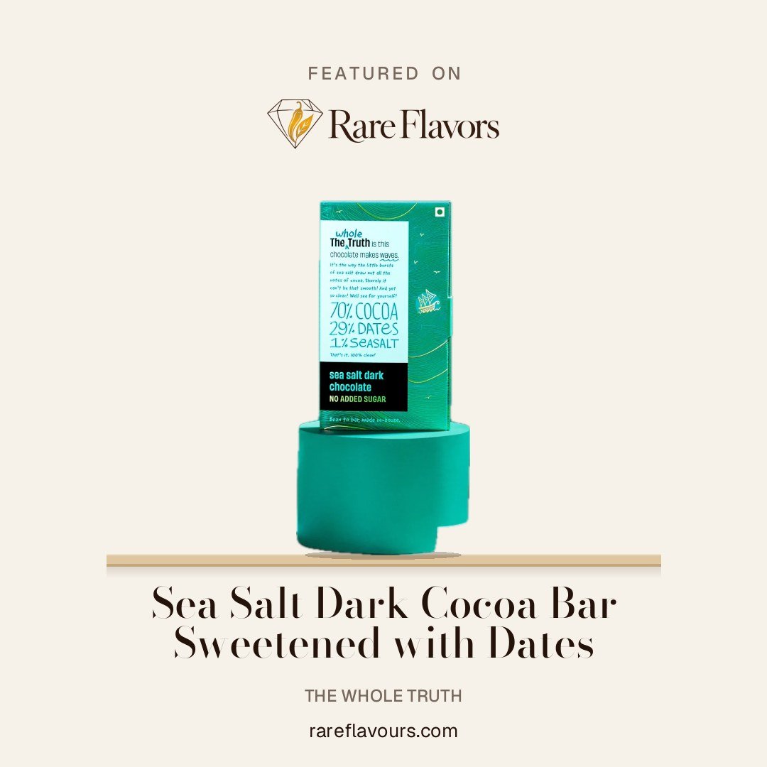 Sea Salt Dark Cocoa Bar Sweetened with Dates: featured on Rare Flavours